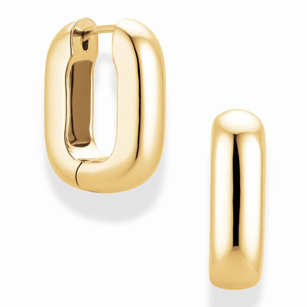 NWT Mod + Jo Elly Petite Hoops Elly Petite Hoop Earrings Gold Plated Puffy Hoops